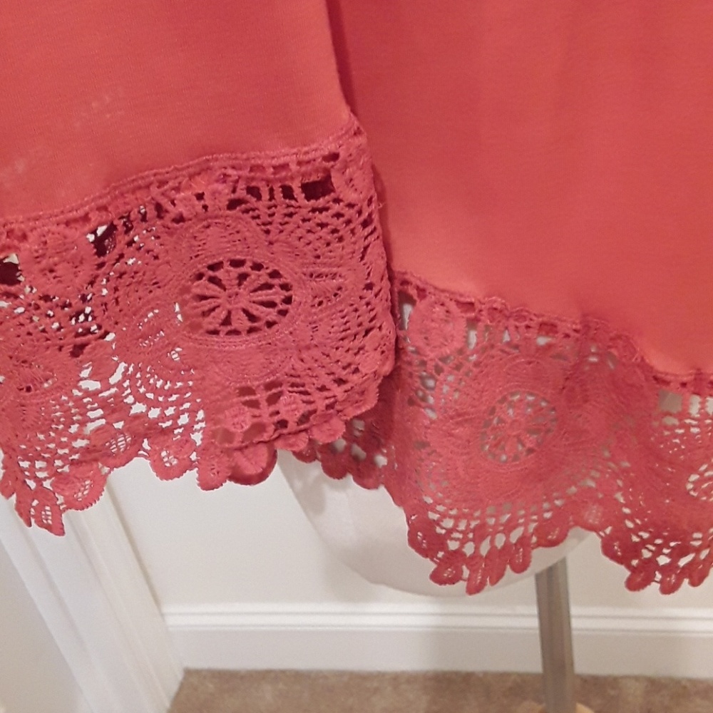 NWOT. Orange lace Fun Top - Picture 6 of 8
